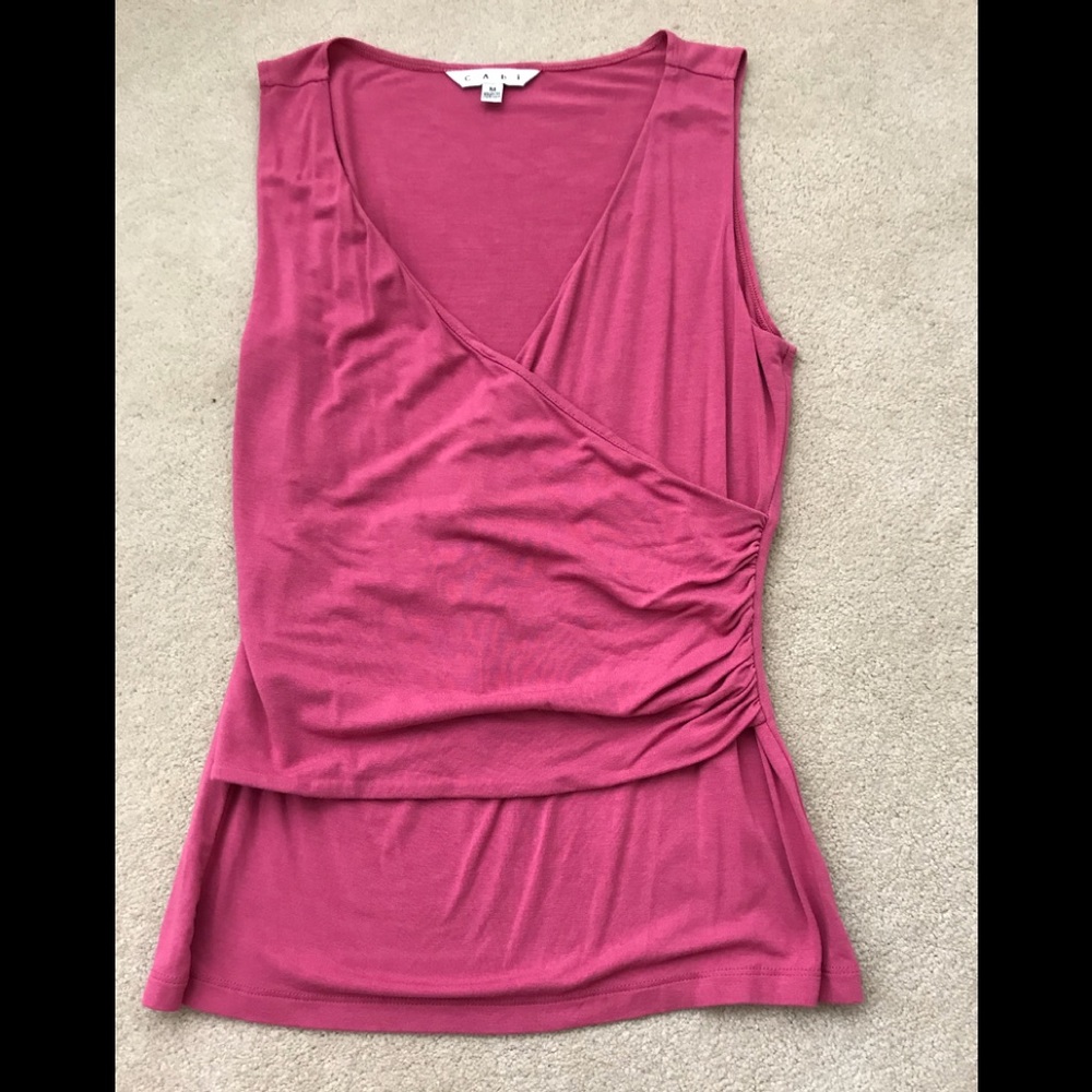 CABI vintage front wrap top. Pink. Size M